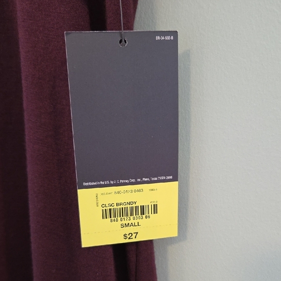 Xersion Classic Burgandy Ruched Relaxed Fit Short Sleeve T-Shirt Size Small New - Picture 5 of 10